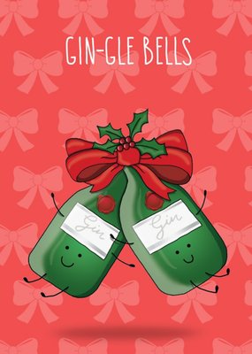 Gin Jingle Bells Pun Christmas Card