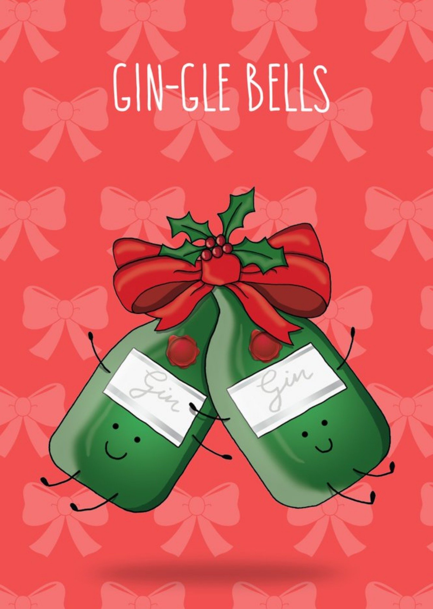 Moonpig Gin Jingle Bells Pun Christmas Card Ecard