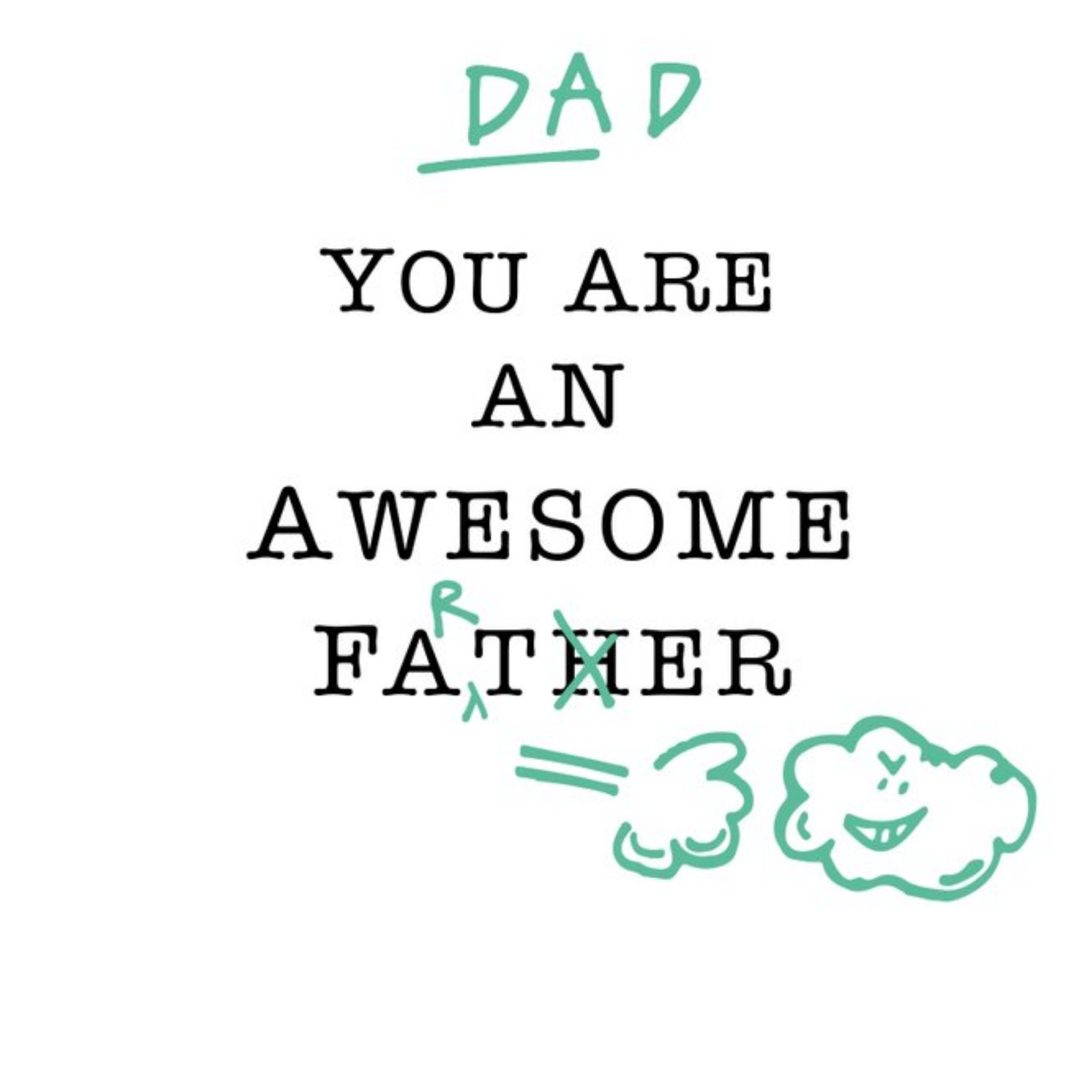 Funny Father's Day Card - Farting, Square