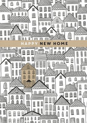 New Home Card - Happy New Home - Houses - Illustration
