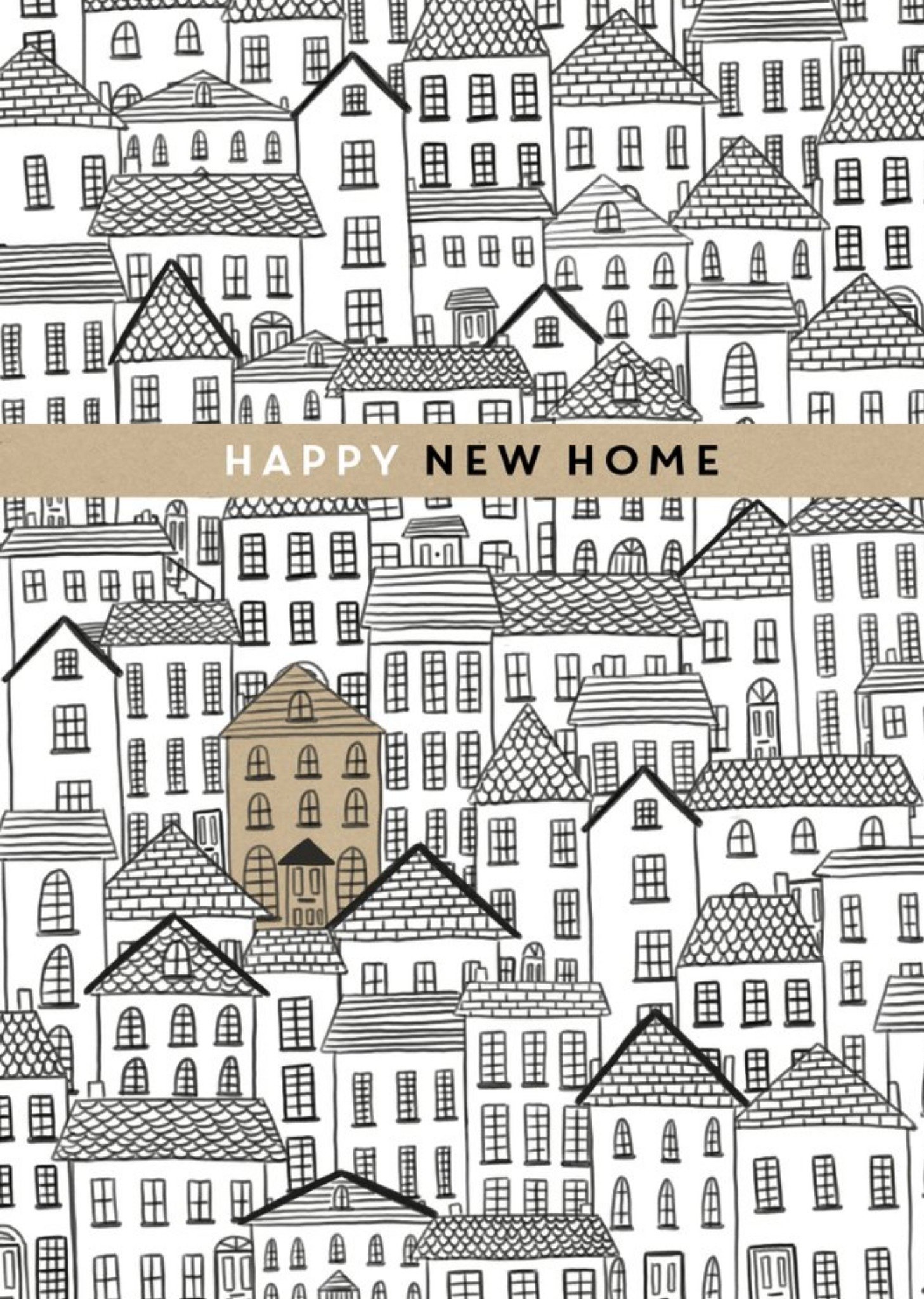 Moonpig New Home Card - Happy New Home - Houses - Illustration Ecard