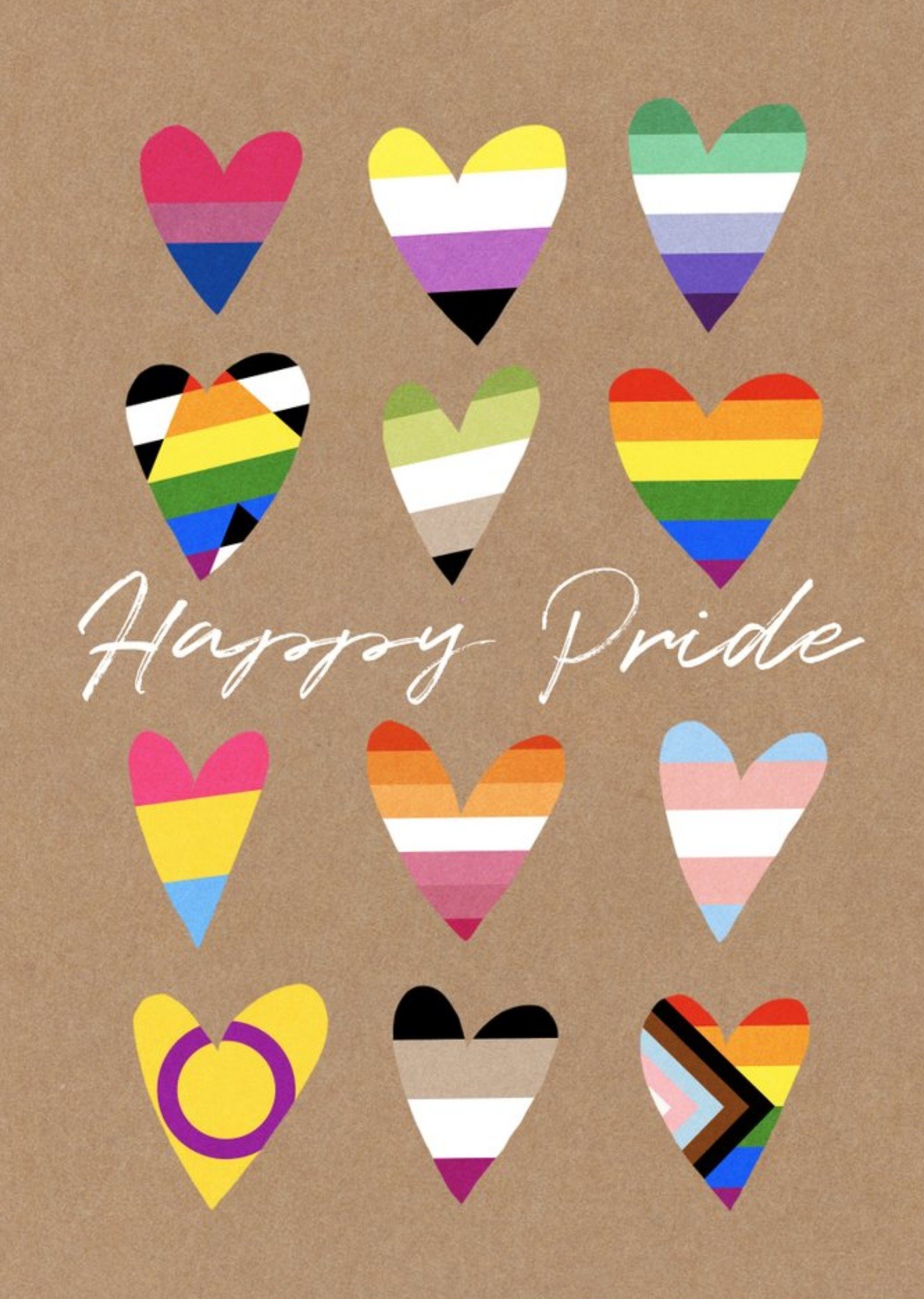 Illustrated Rainbows Love Hearts Happy Pride Flags Card Ecard