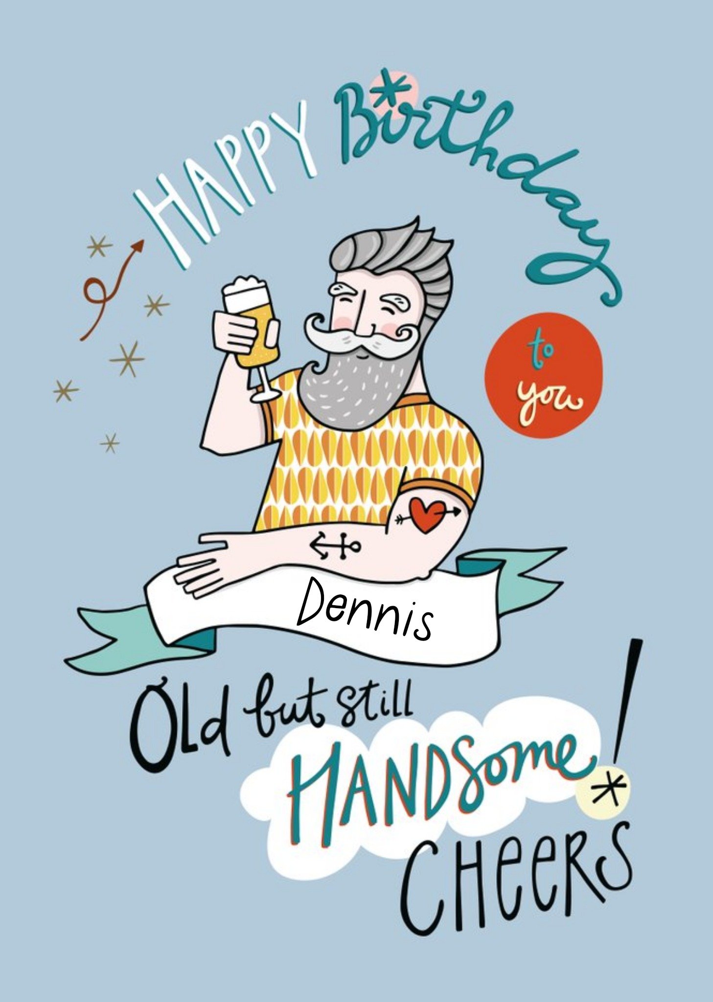 Moonpig Happy Birthday Old But Still Handsome Card, Large