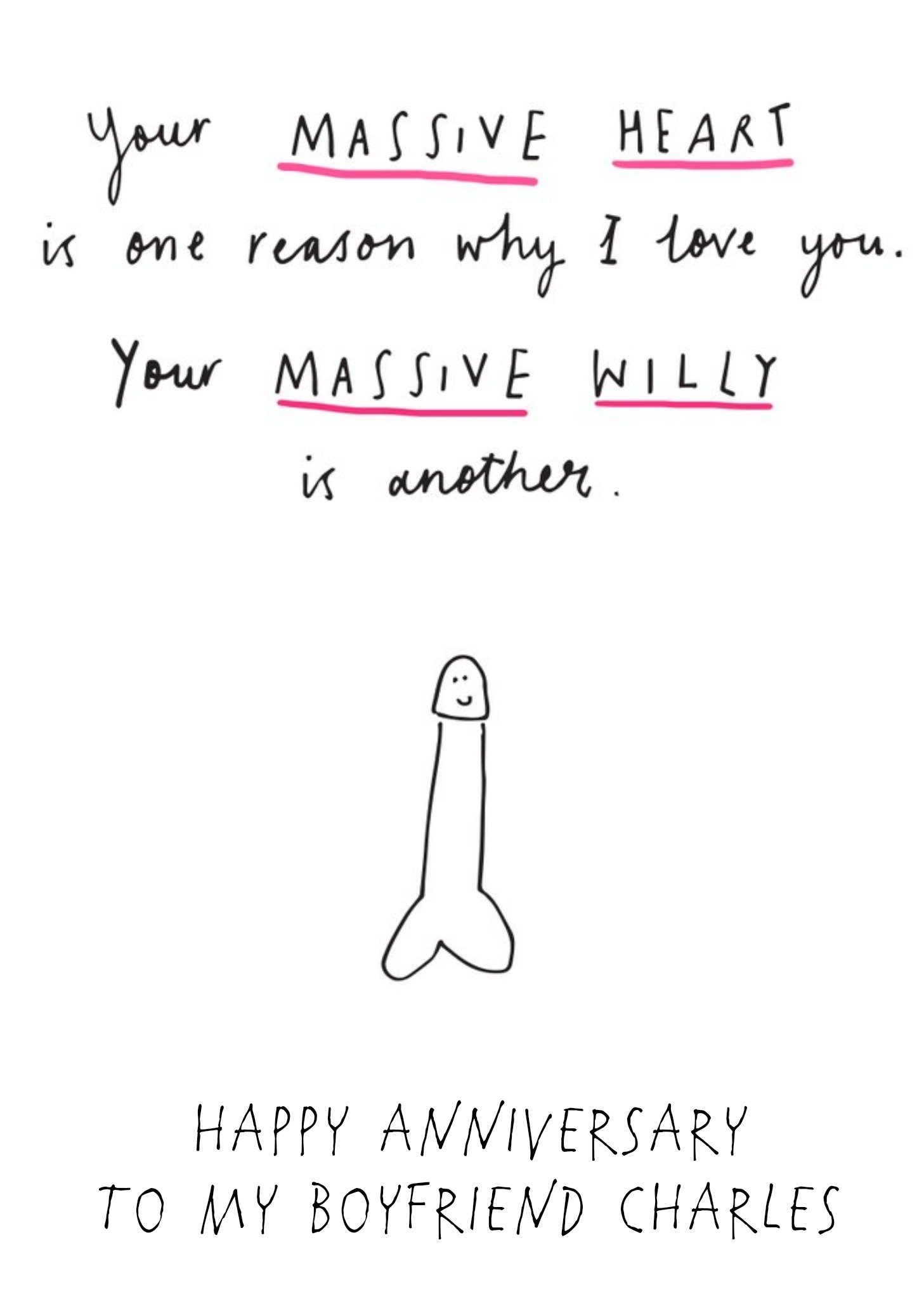 I Love You And Your Massive Willy Funny Anniversary Card Ecard