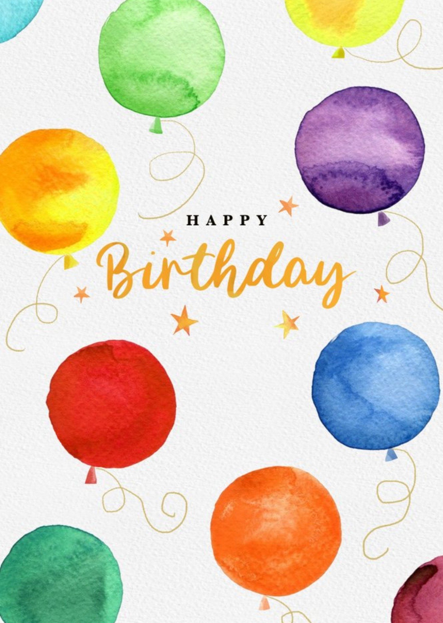 Moonpig Happy Birthday Colourful Balloon Card, Large