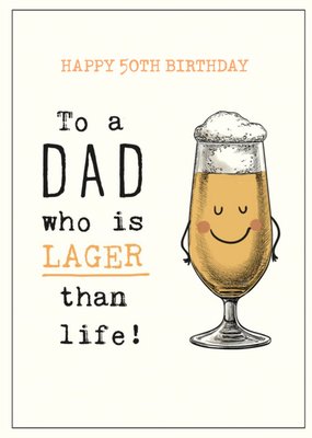 PGM594 Dad 50th Beer Pun Birthday Card