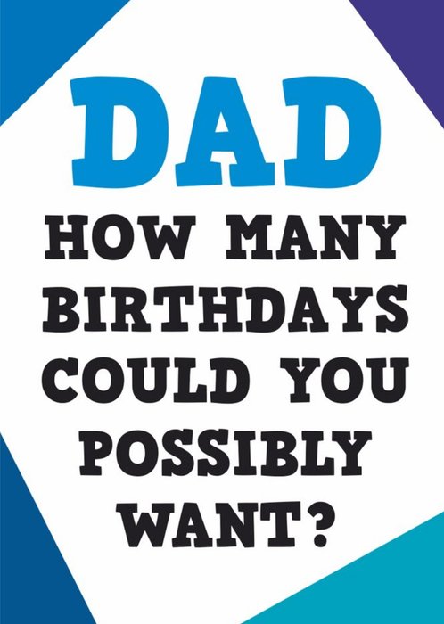 Funny Typographic Birthday Card For Dad