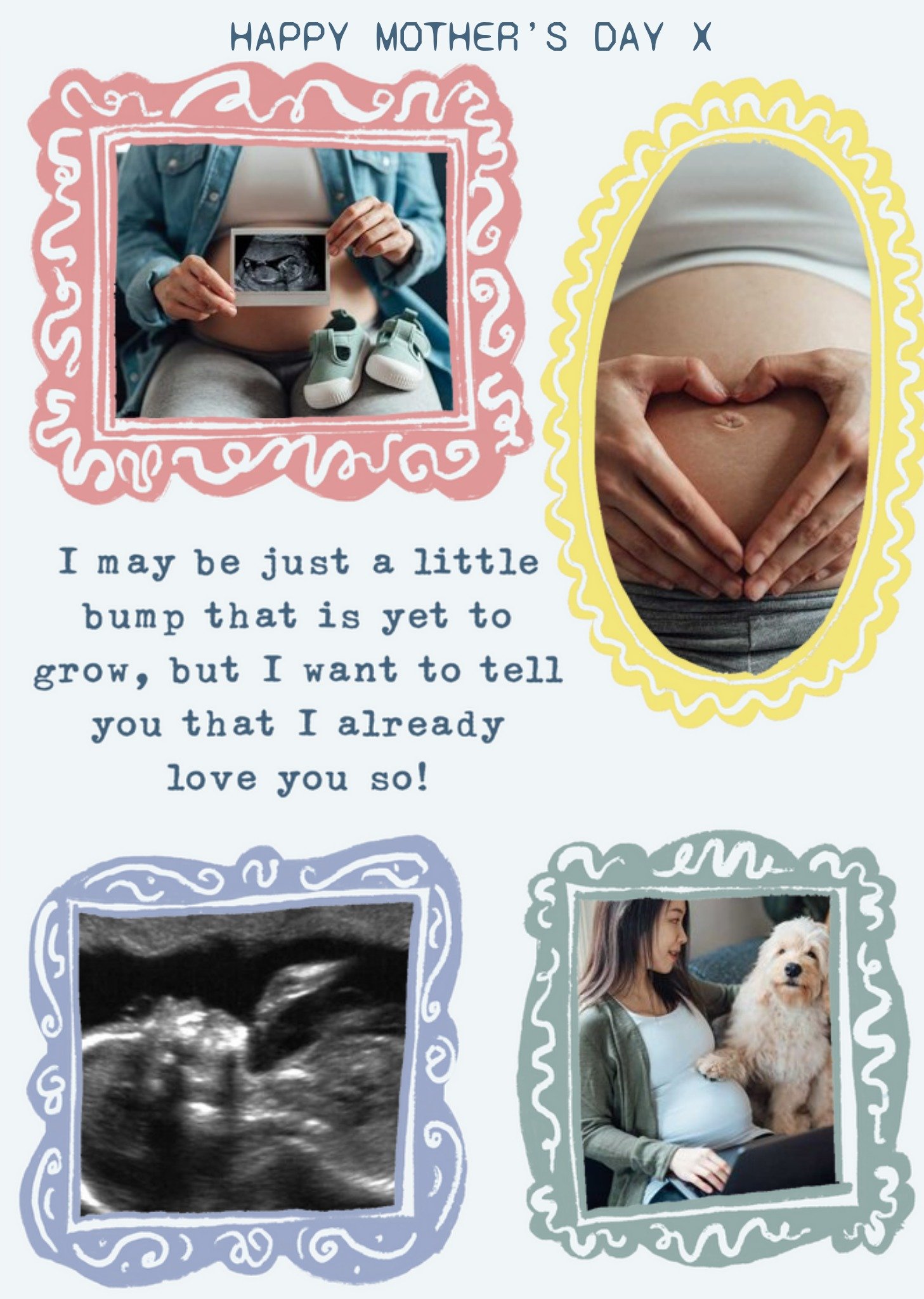 Moonpig Four Frilly Photo Frames With A Sentimental Message Mother's Day Photo Upload Card Ecard