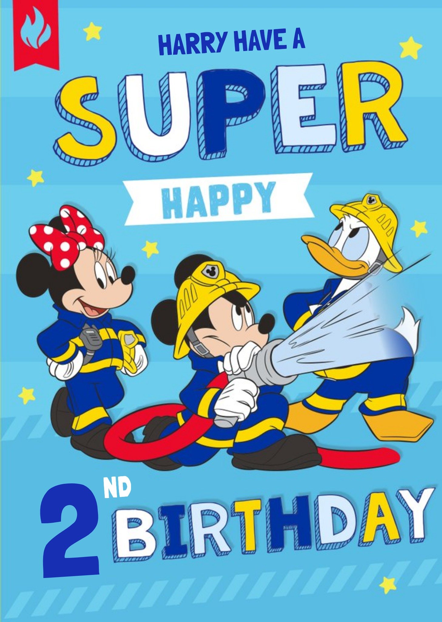 Disney Mickey Mouse And Friends Have A Super Happy 2nd Birthday, Large Card