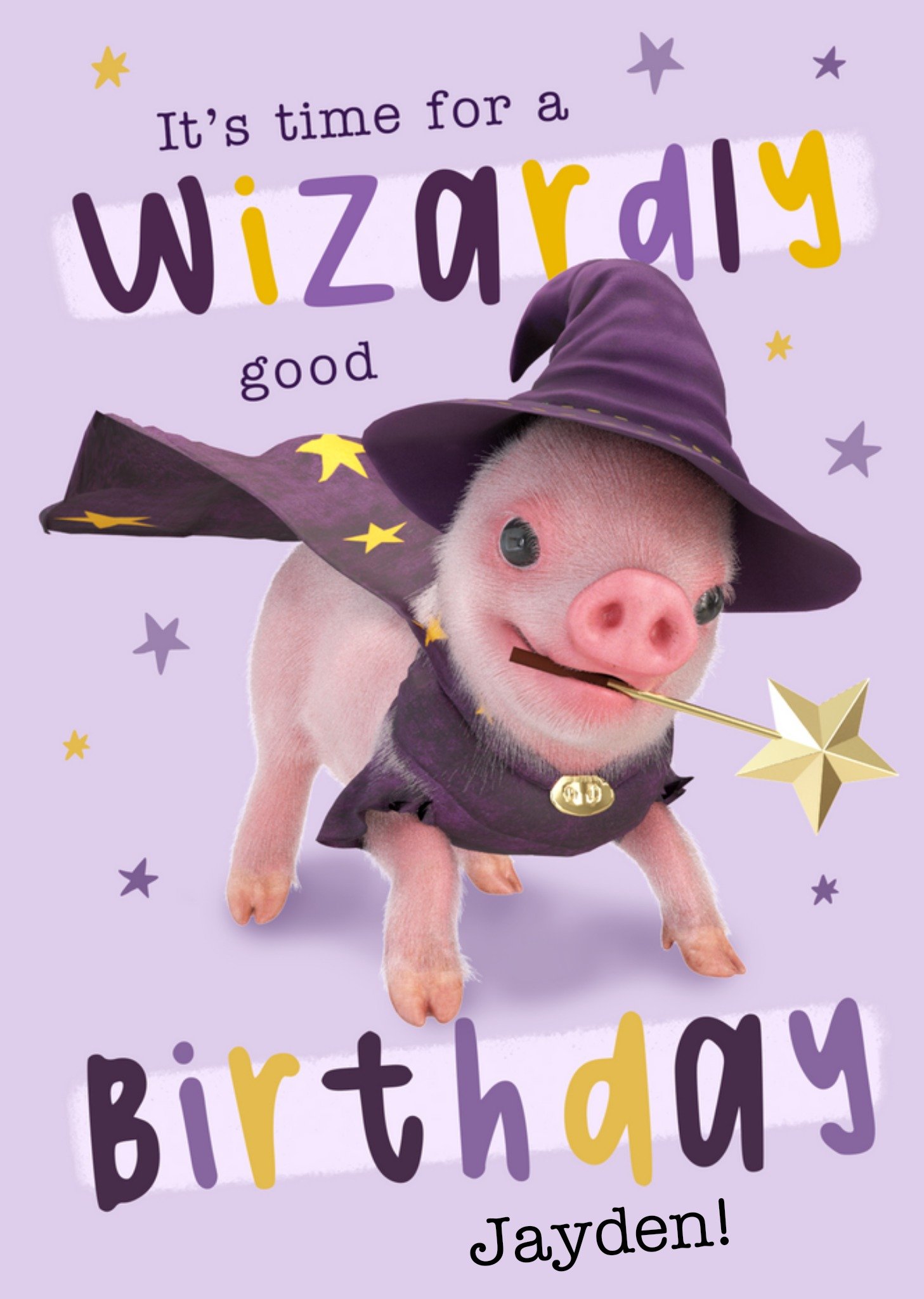 Moonpig Exclusive It's Time For A Wizardly Good Birthday Card, Large