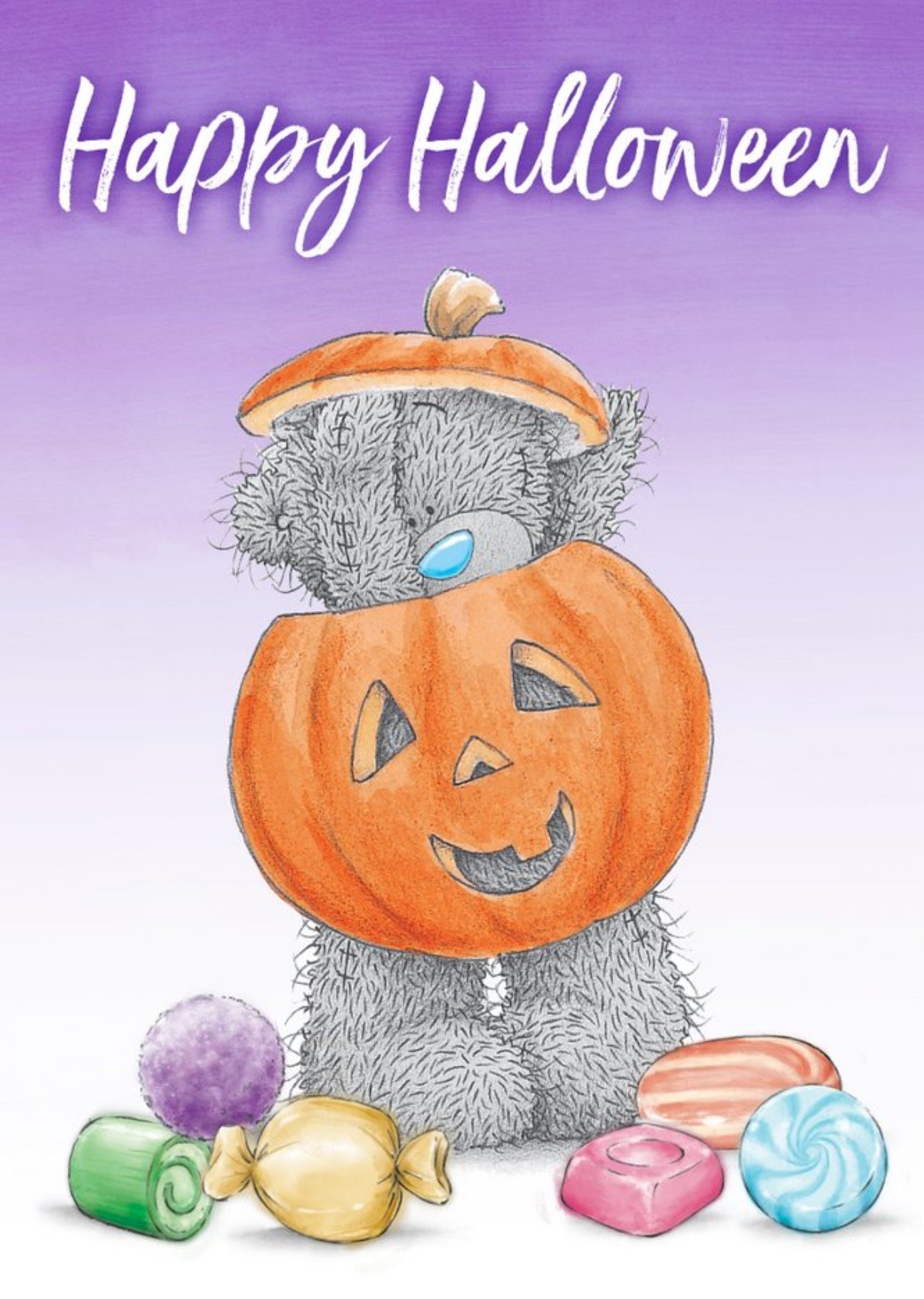 Me To You Tatty Teddy Pumpkin Halloween Card