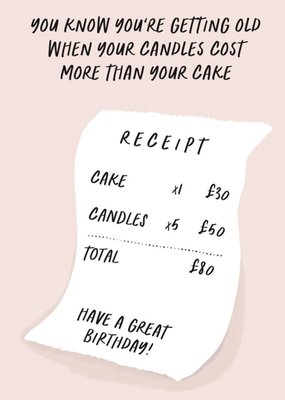 Illustration Of A Receipt Humorous Birthday Card