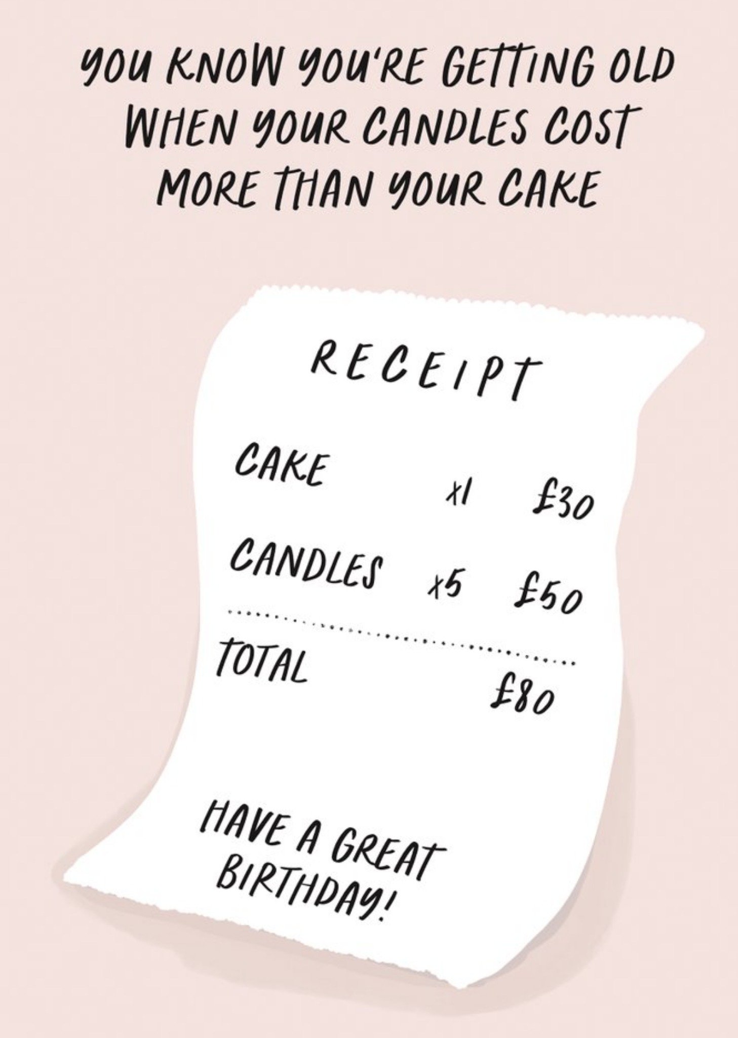 Illustration Of A Receipt Humorous Birthday Card Ecard