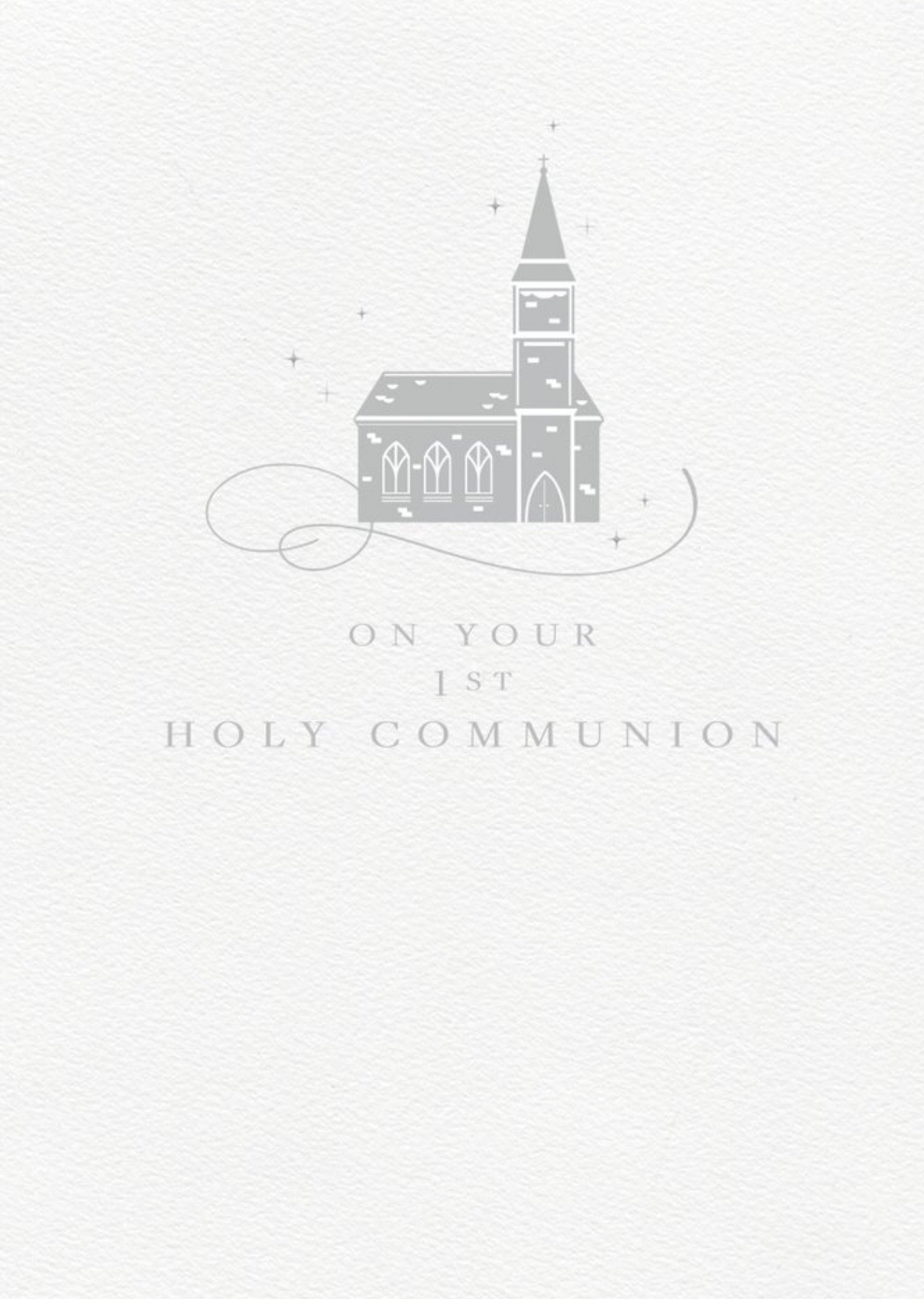 Moonpig Clintons Simple Silver Illustrated First Holy Communion Card, Large