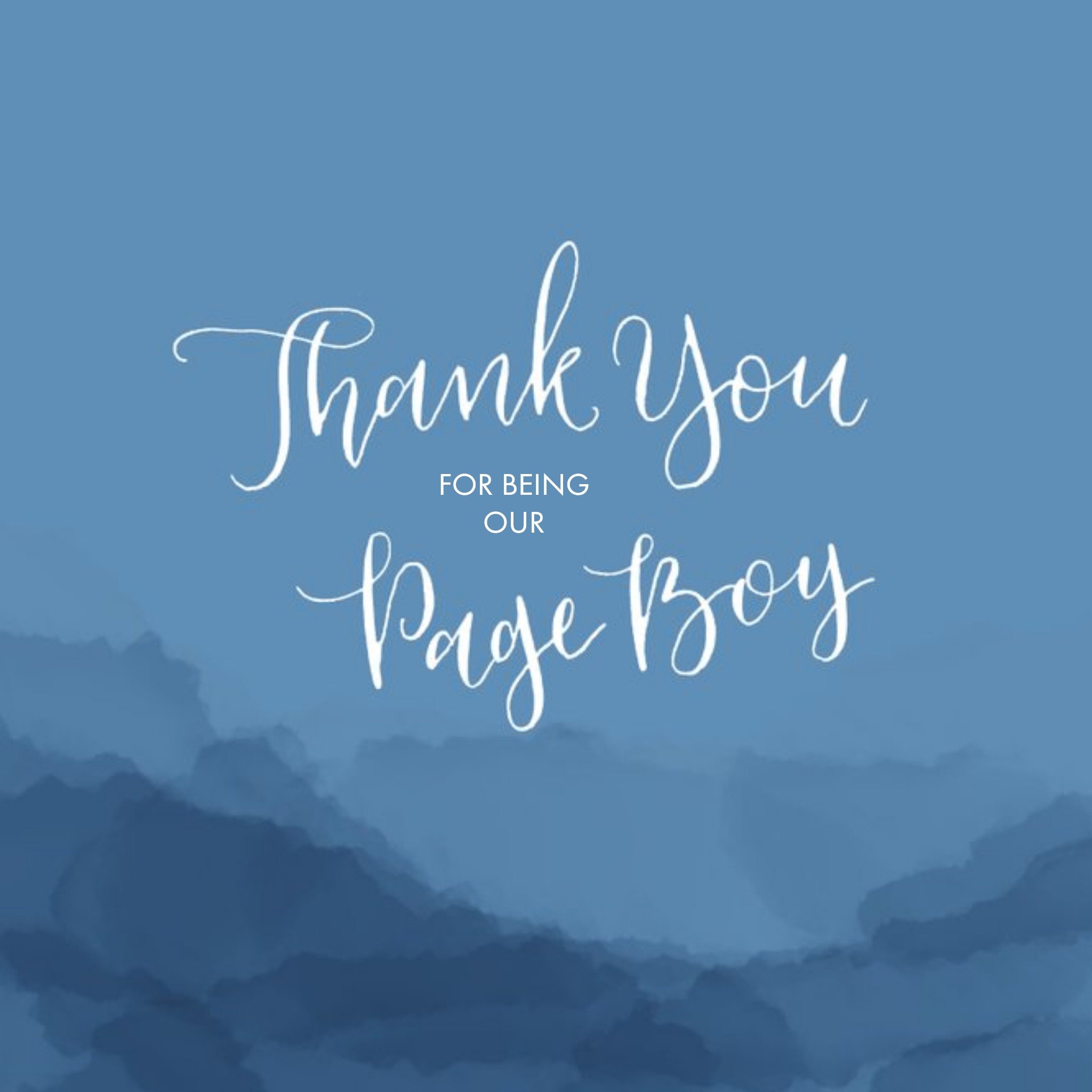Moonpig Watercolour Thank You For Being Our Page Boy Card, Square