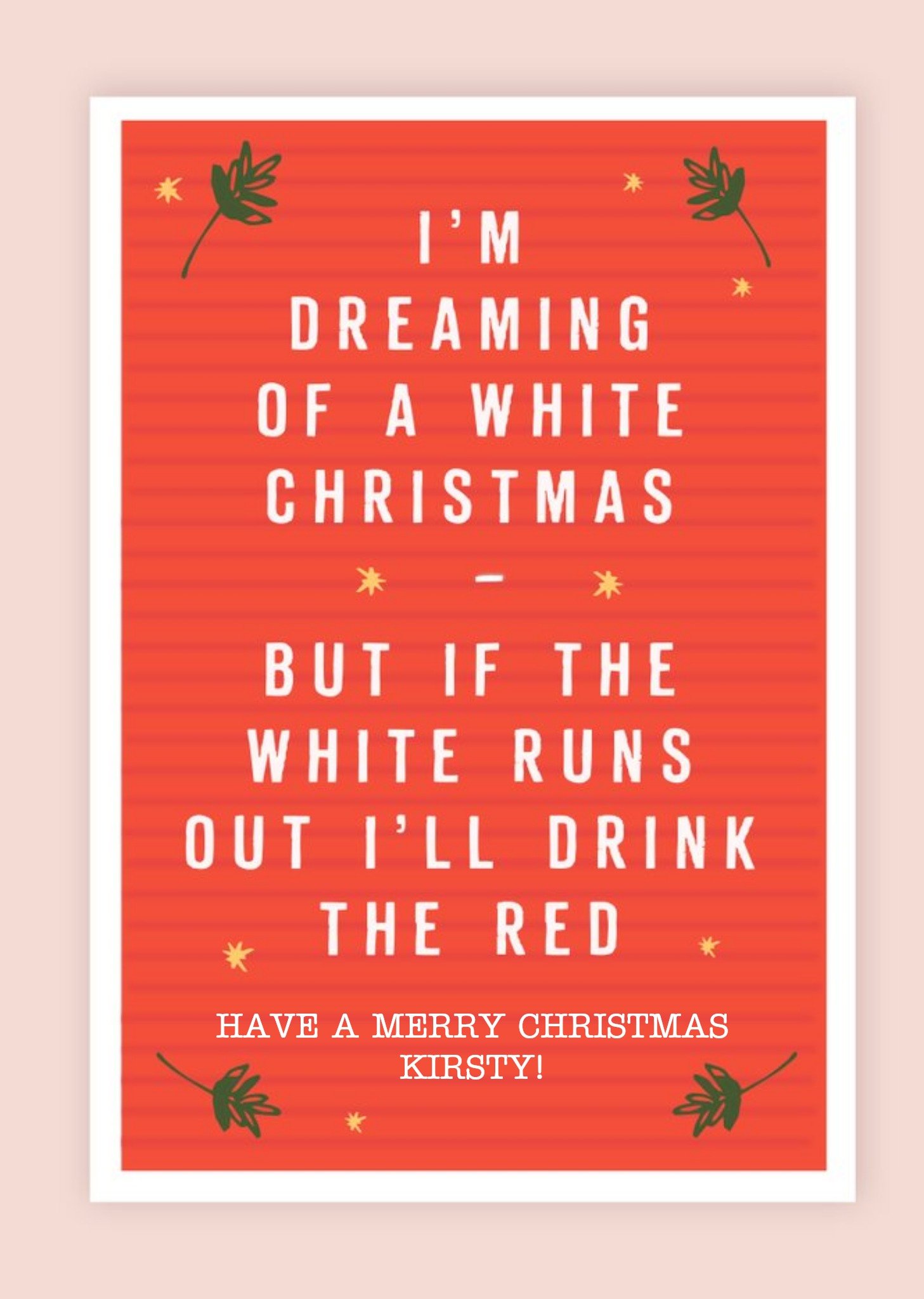 Moonpig Funny White Wine Drinking Christmas Card, Large