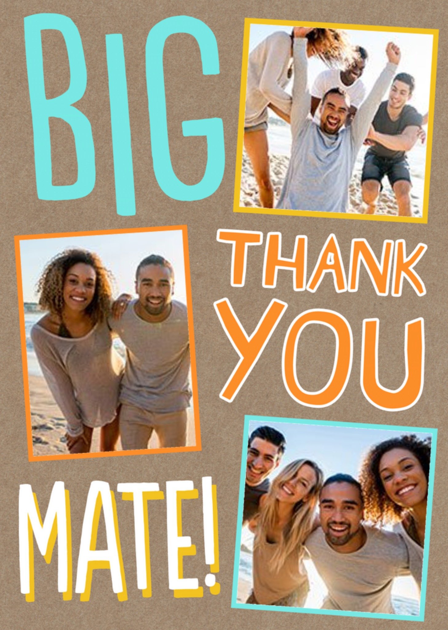 Big Bold Type Typeface Photo Upload Thank You Fun Card Ecard