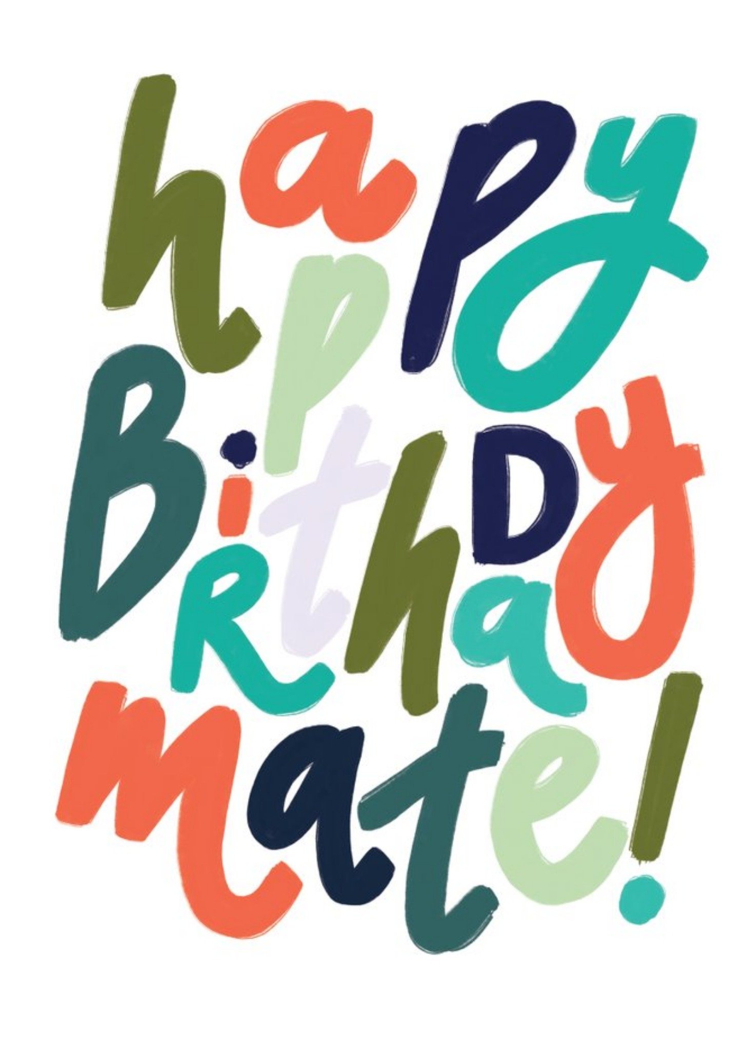 Moonpig Chloe Turner Typography Mate Birthday Card Ecard