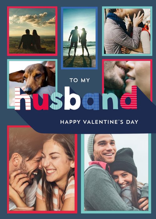 To My Husband Multi-Photo Happy Valentine's Day Card