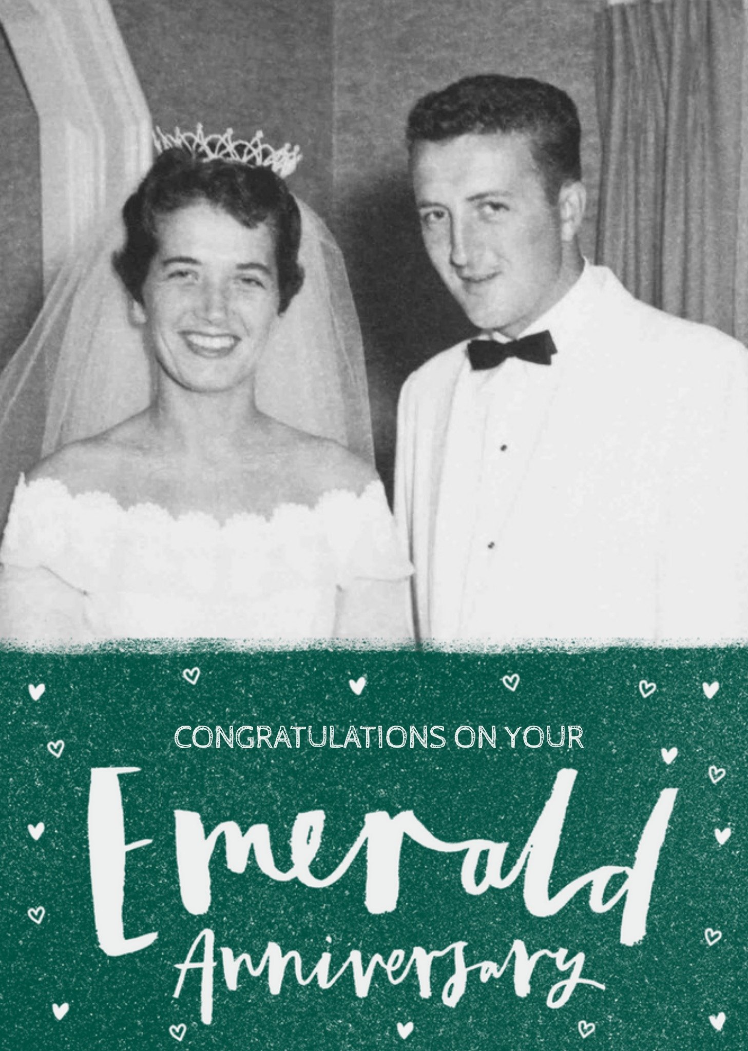 Moonpig Congratulations On Your Emerald Anniversary Photo Upload Card - 55th Anniversary, Large