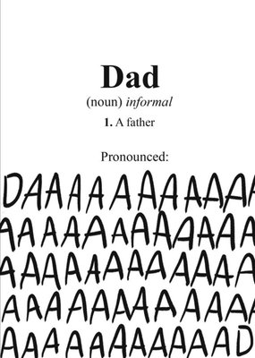 Dad Definition and Pronounced Funny Father's Day Card