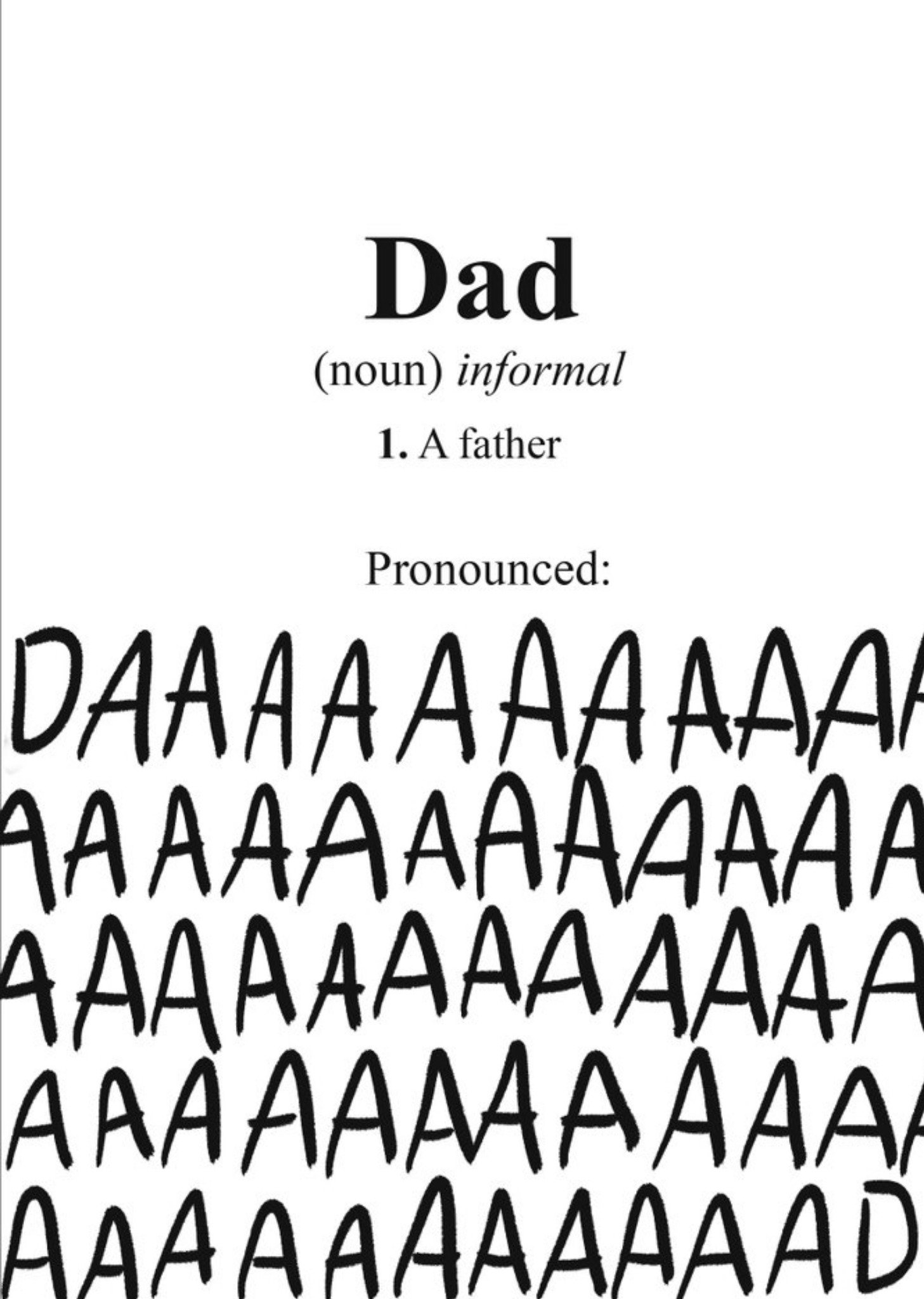 Dad Definition And Pronounced Funny Father's Day Card