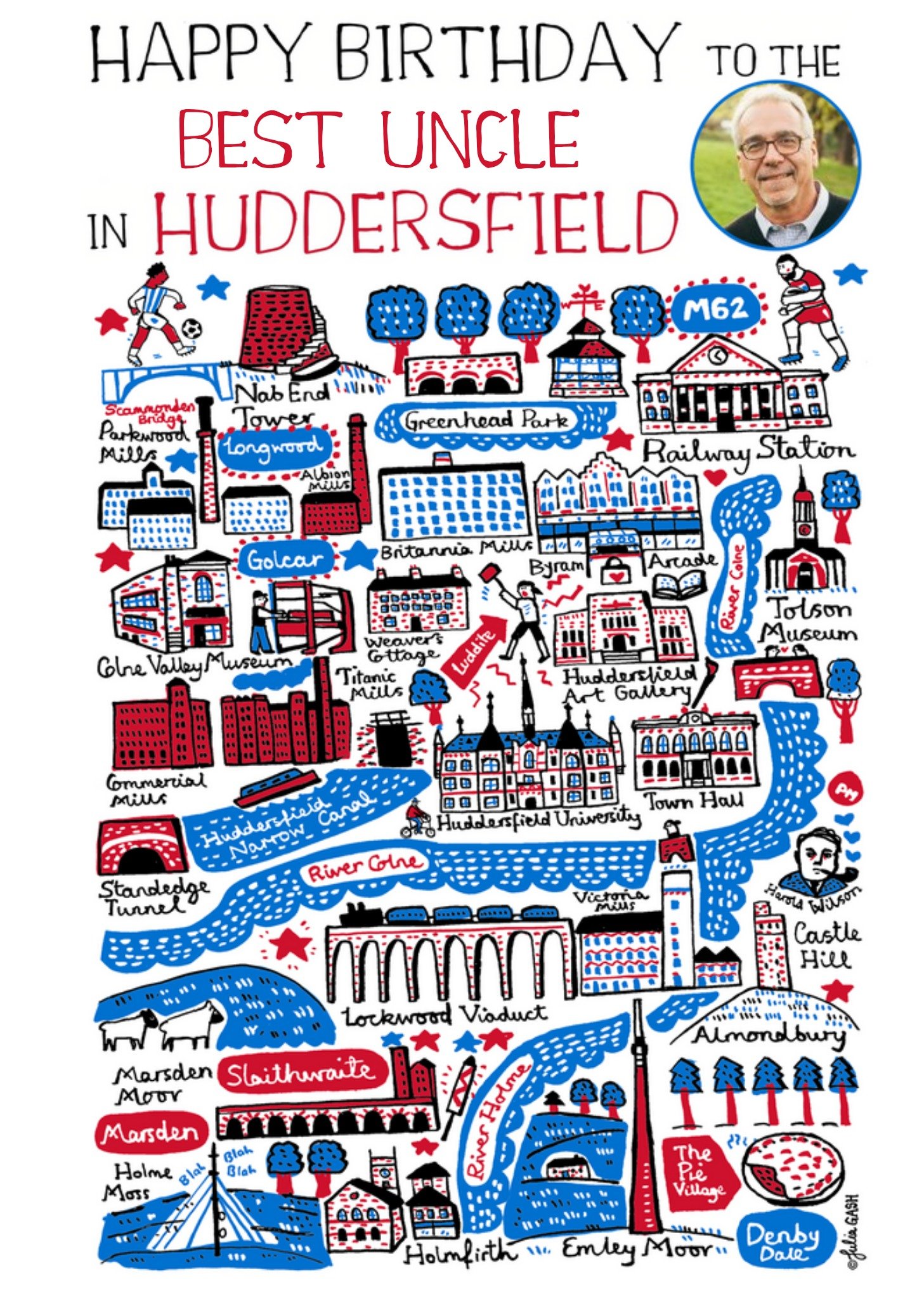 Huddersfield Illustrations Photo Upload Birthday Card Ecard