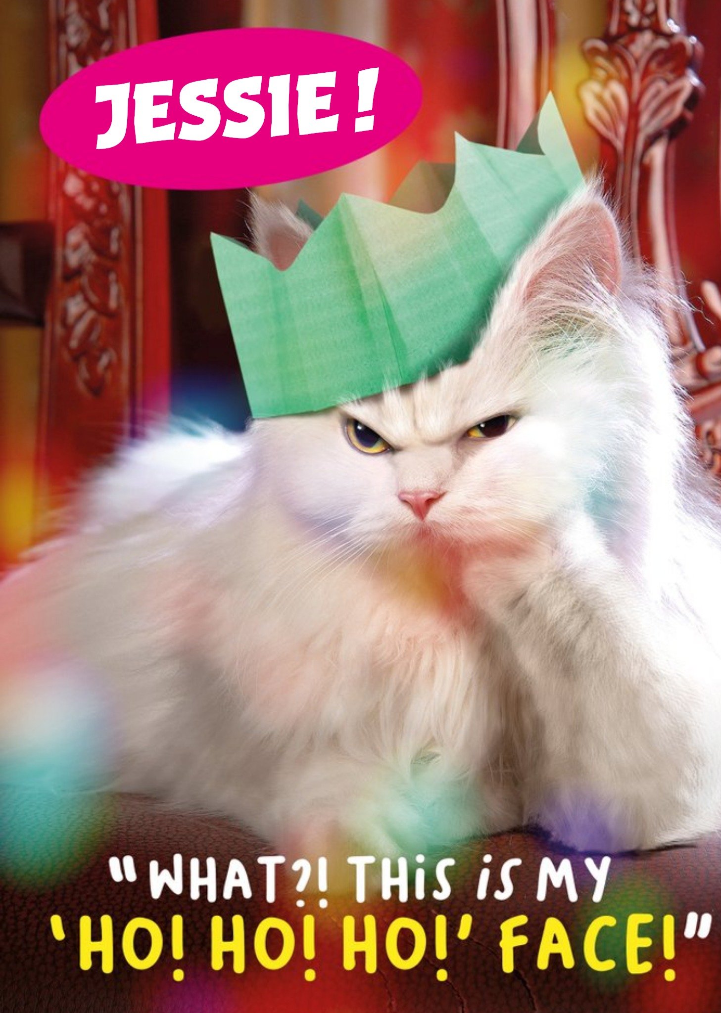 Funny Photographic Grumpy Cat Christmas Card Ecard