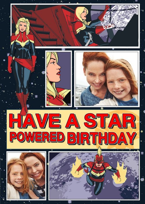 Marvel Comics Star Powered Photo Upload Birthday Card