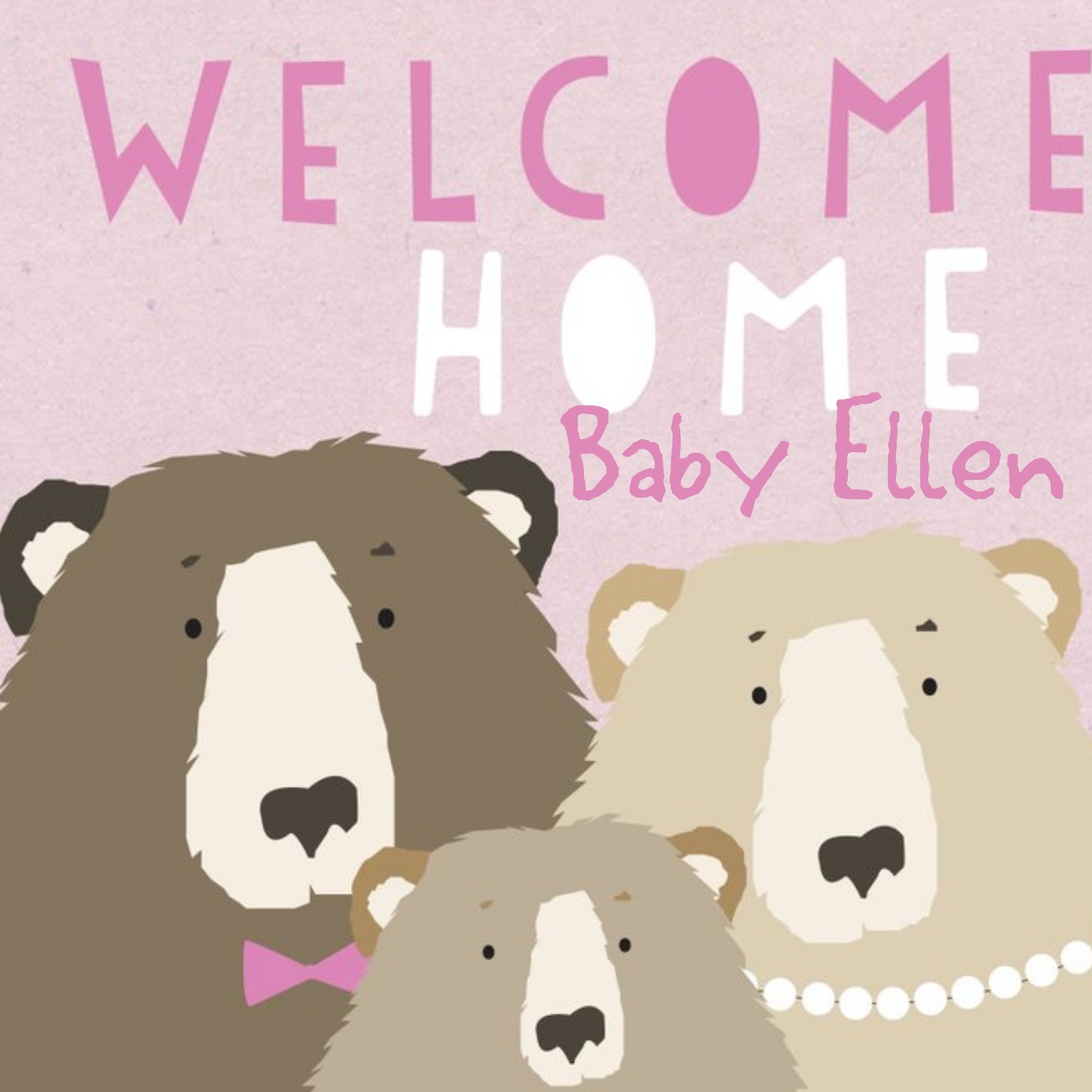 Moonpig New Baby - Welcome Home - The Three Bears, Square Card