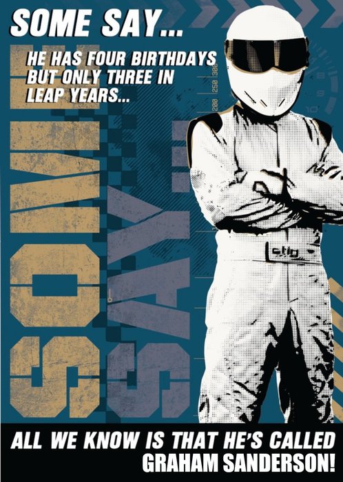 Top Gear The Stig Some Say Personalised Birthday Card