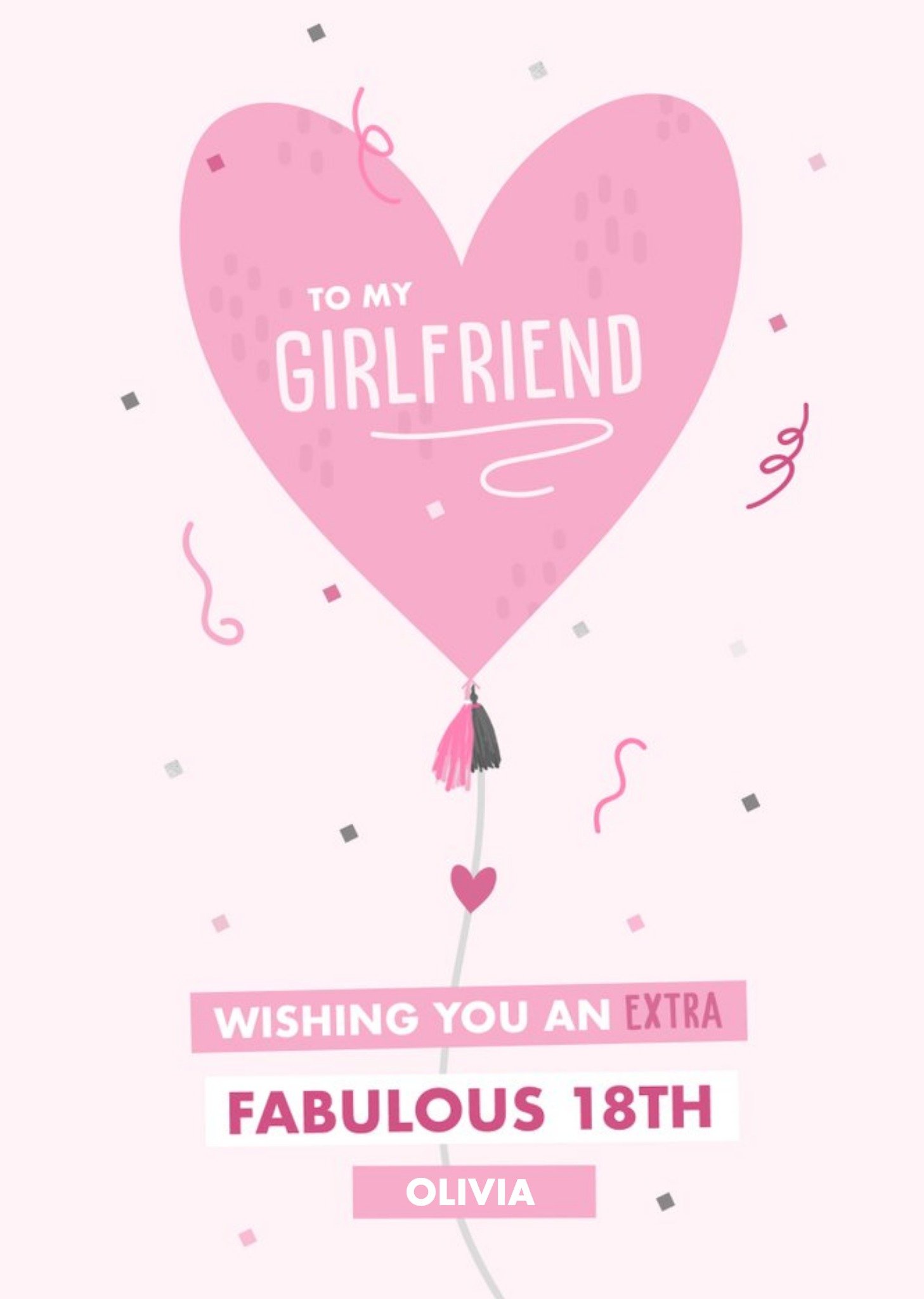 Extra Fabulous Girlfriend 18th Birthday Heart Balloon Card Ecard