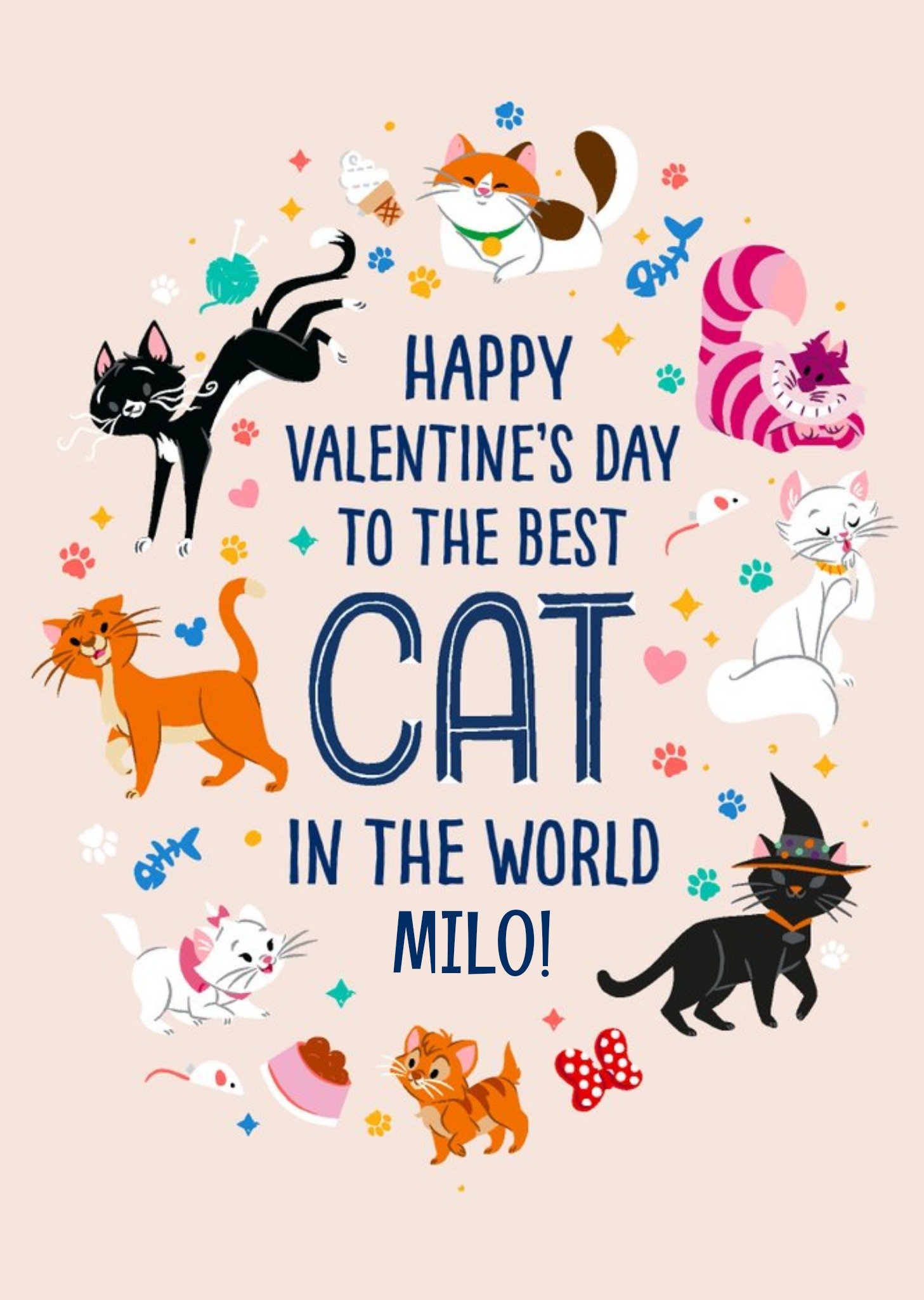 Disney Best Cat In The World Valentine's Card, Large