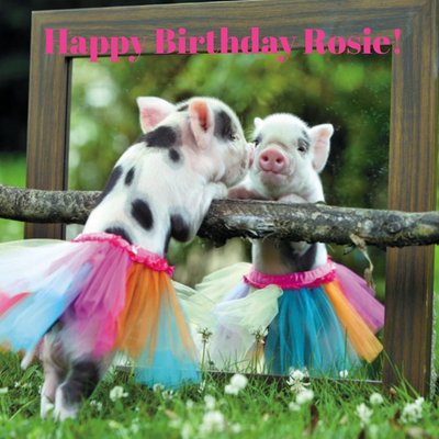 Piglet In A Tutu Birthday Card