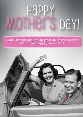 Retro Funny Caption Mothers Day Card