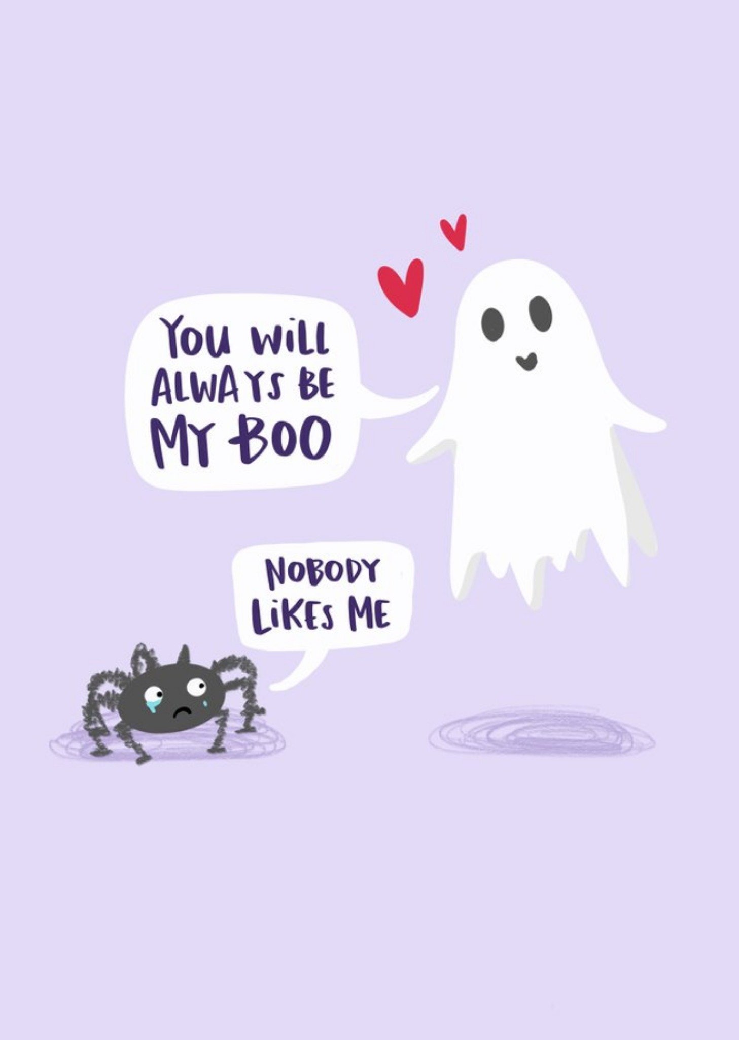 Moonpig You Will Always Be My Boo Ghost And Spider Card, Large