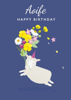 Klara Hawkins Cute Illustrated Party Sheep Birthday Card