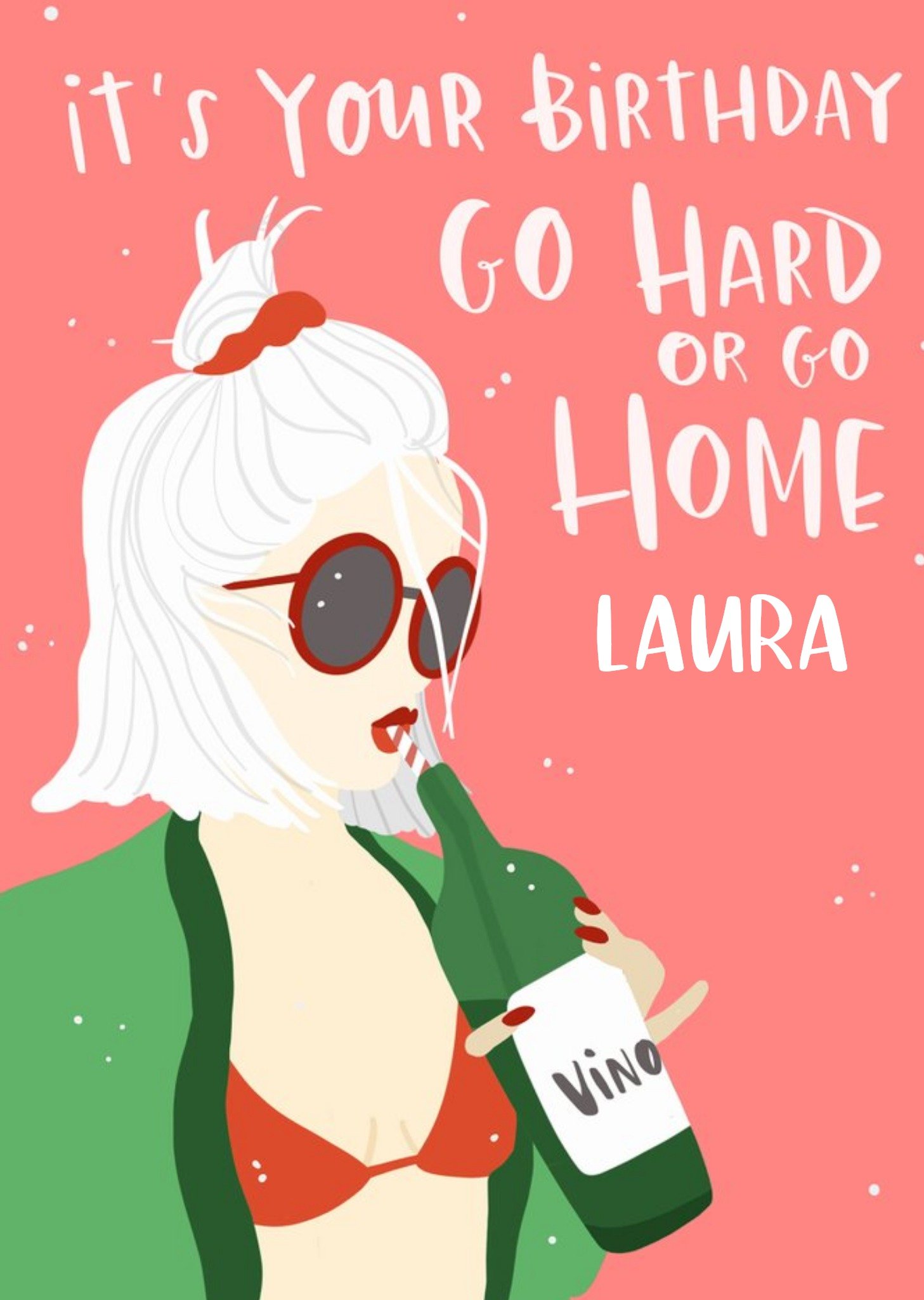 Moonpig Lucy Maggie It's Your Birthday Go Hard Or Go Home Card, Large