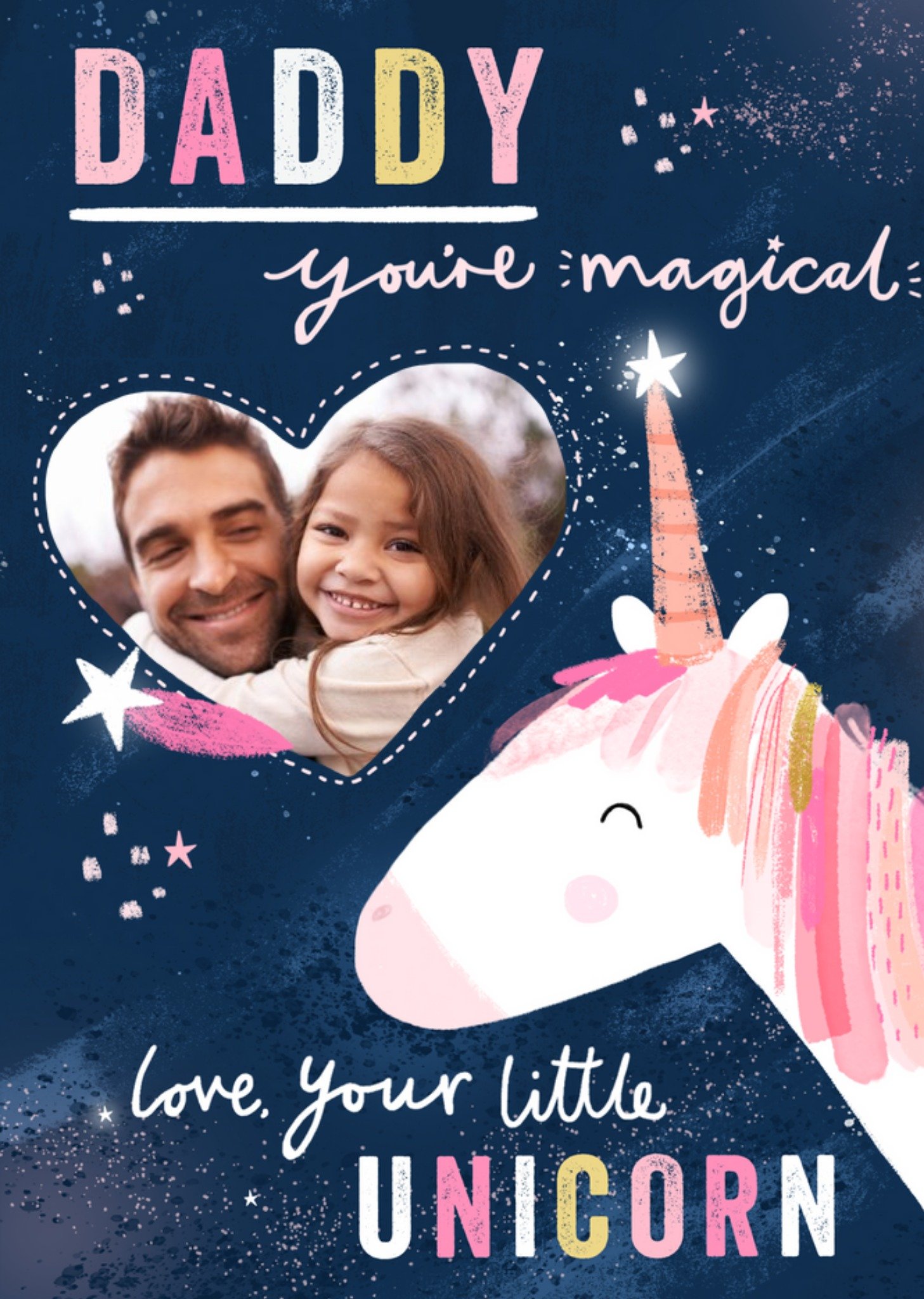 Daddy You Are Magical Cute Father's Day Photo Card Ecard