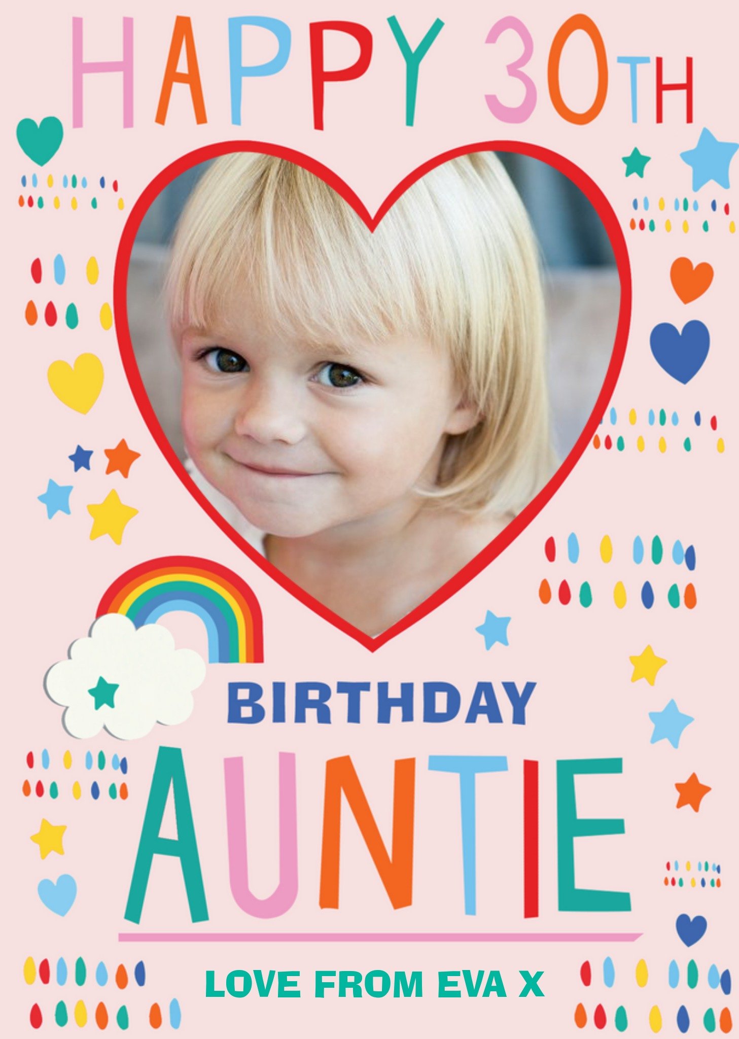 Moonpig Photo Upload Birthday Card Happy 30th Auntie Ecard