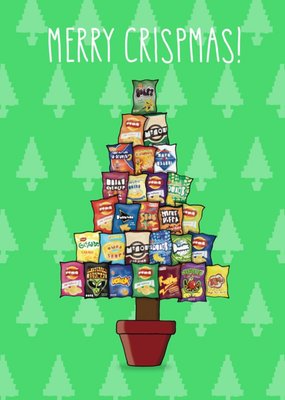 Tree Crisp Pun Chips Christmas Card