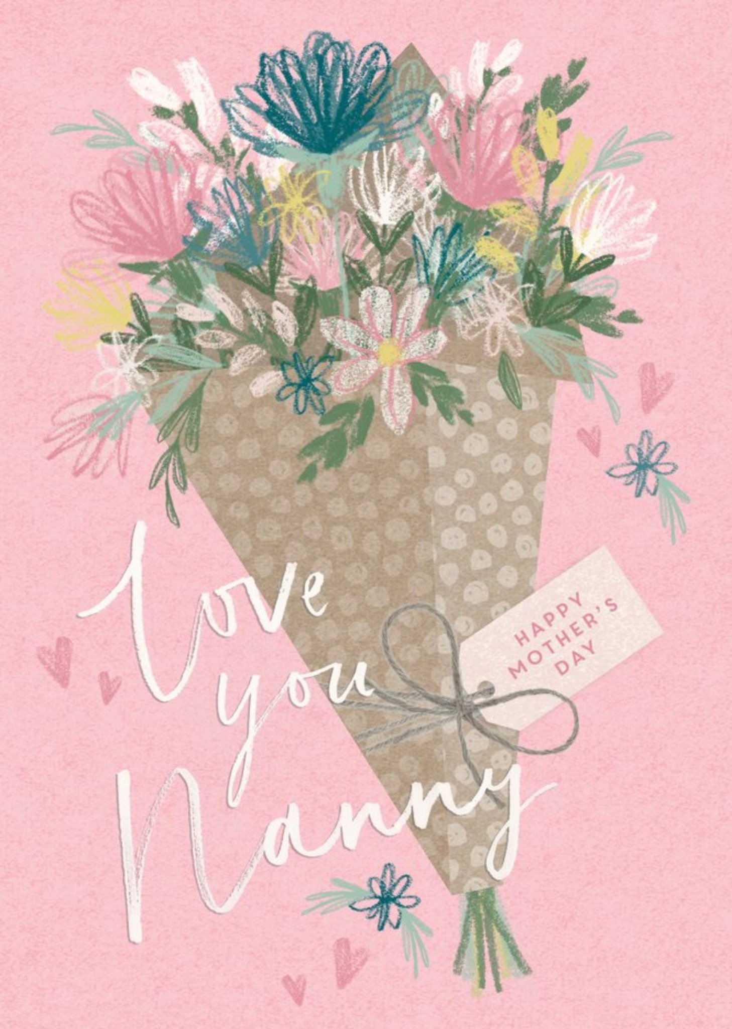 Illustrated Flower Bouquet Love You Nanny Mother's Day Card Ecard