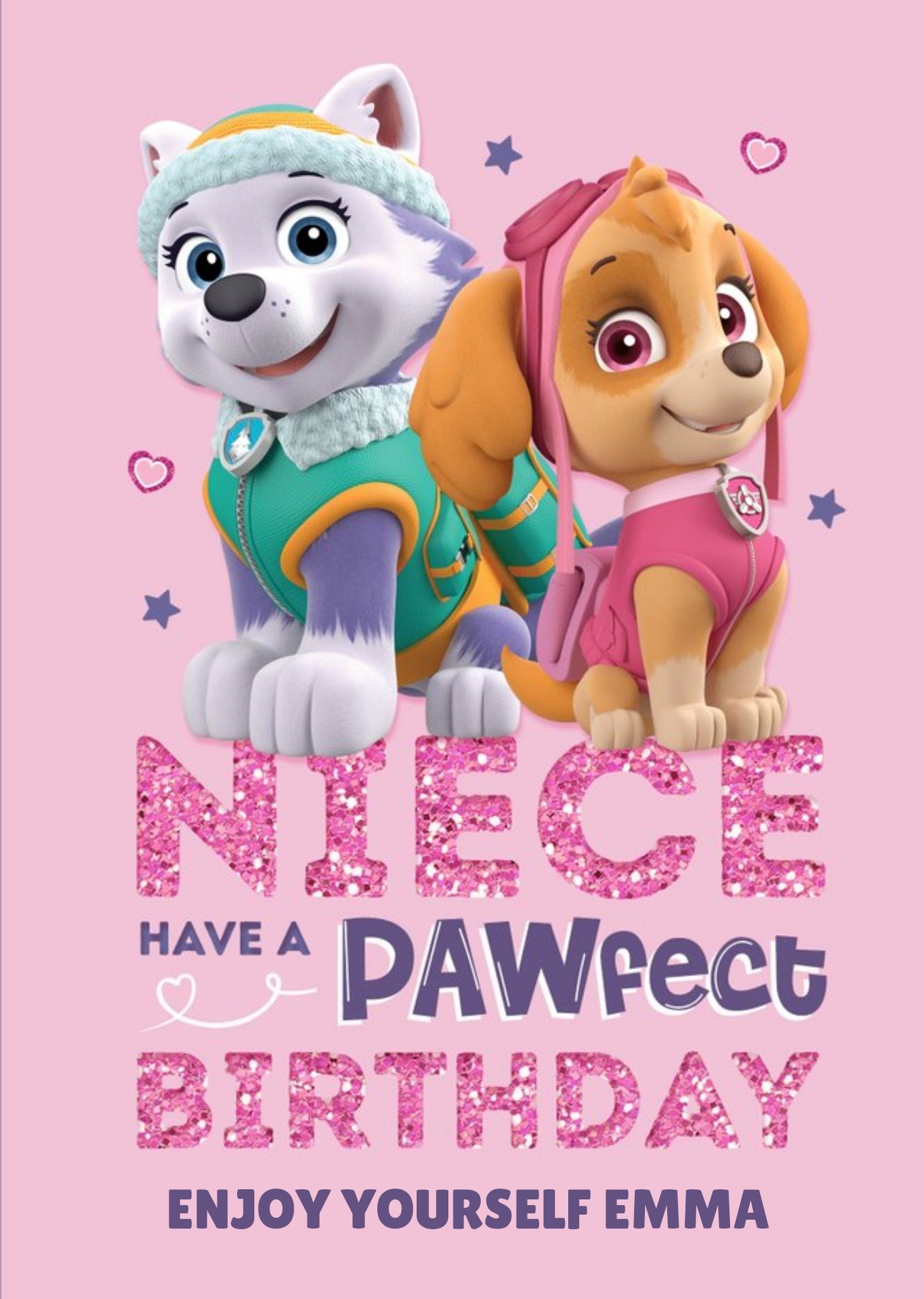 Paw Patrol Birthday Card For Niece Pawfect Birthday, Large
