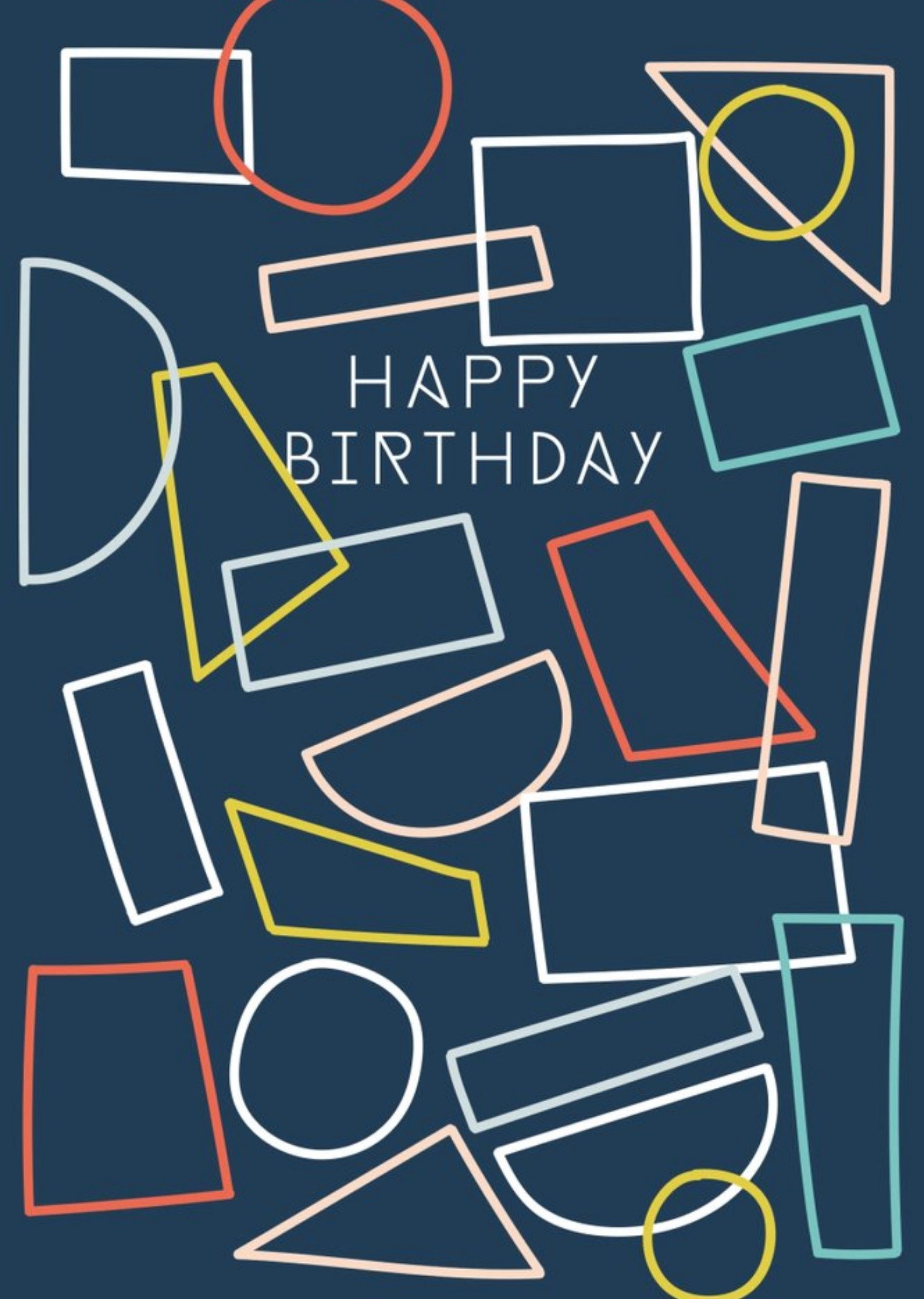 Moonpig Birthday Card - Easy Send - Geometric, Large
