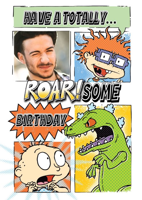Rugrats Totally Roar some Photo Upload Birthday Card