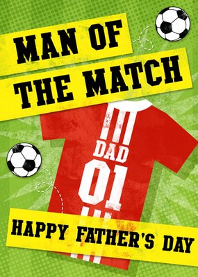Man Of The Match Happy Father's Day Football Card