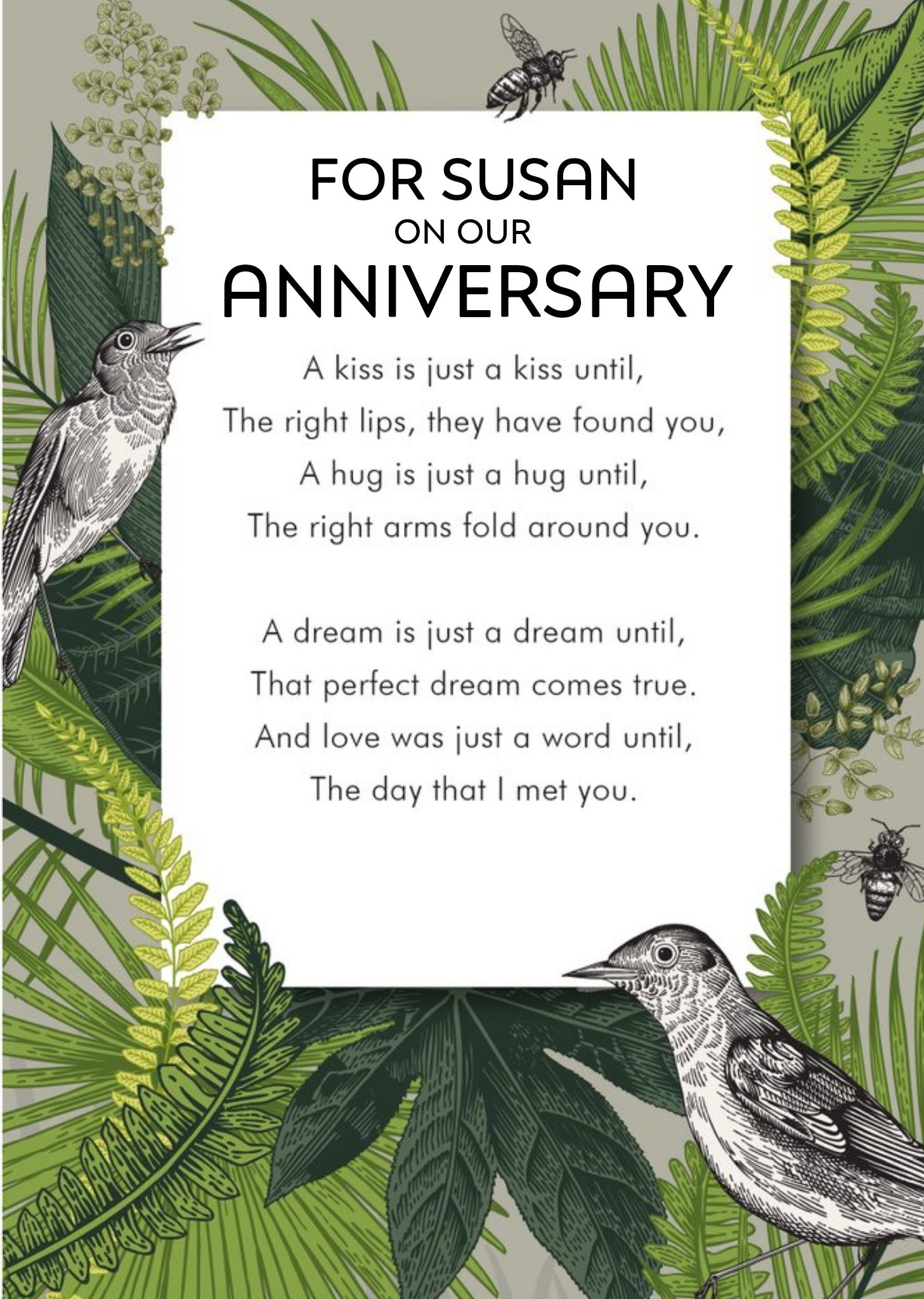 On Our Anniversary Verse Card