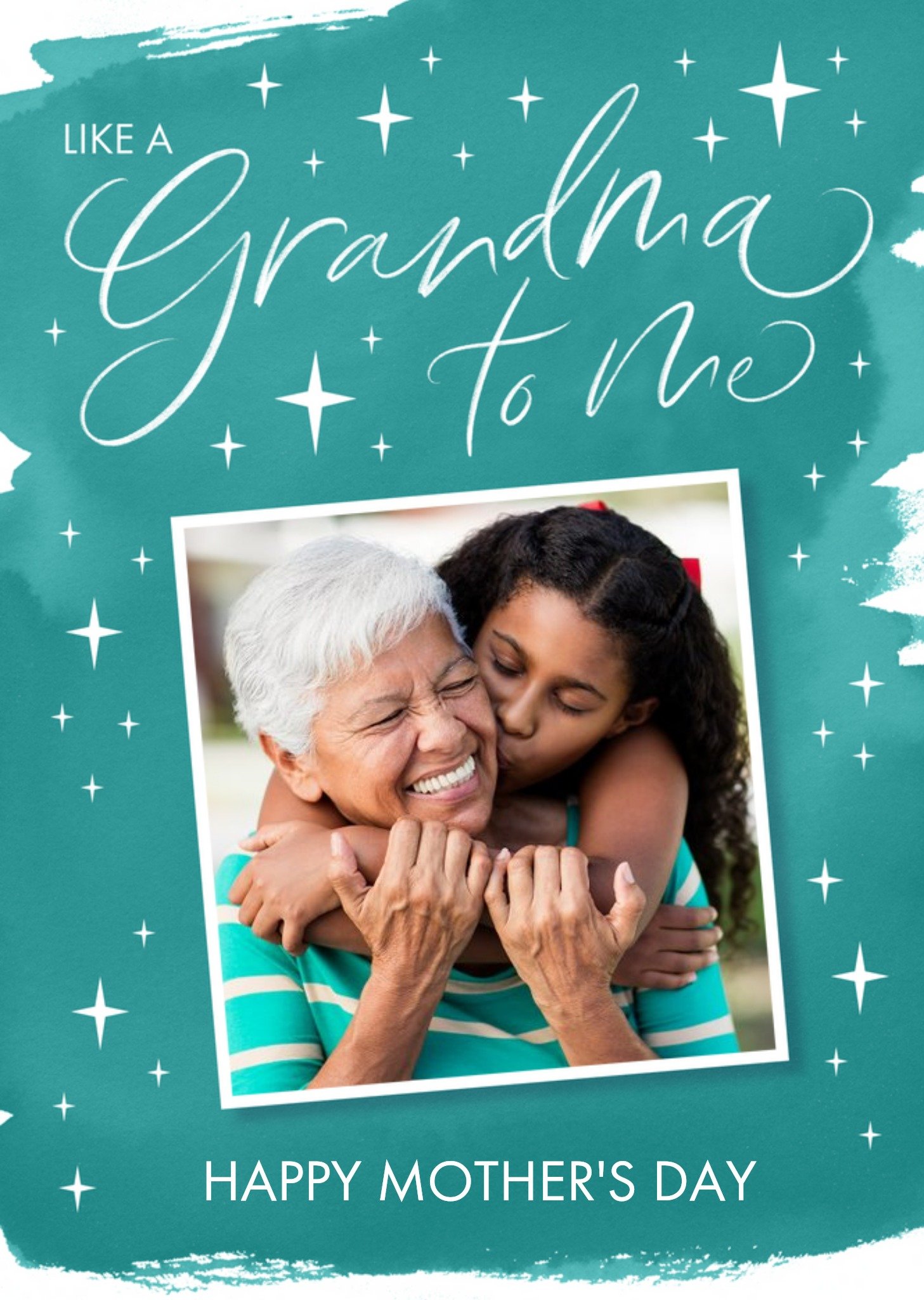 Typographic Calligraphy Like A Grandma Photo Upload Mother's Day Card