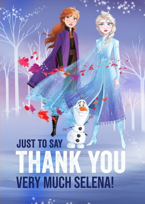 Disney Frozen 2 Anna Elsa Olaf Just To Say Thank You Card