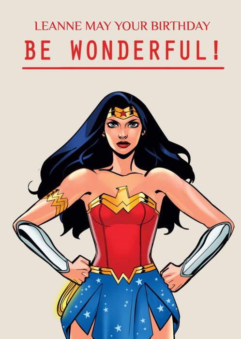 Wonder Woman wonderful birthday card